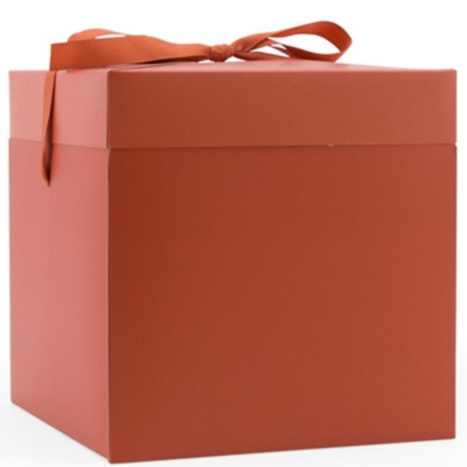 Geschenk-Box mit Schleife, Pop Up gross, Rostfarbig, 1 Stk