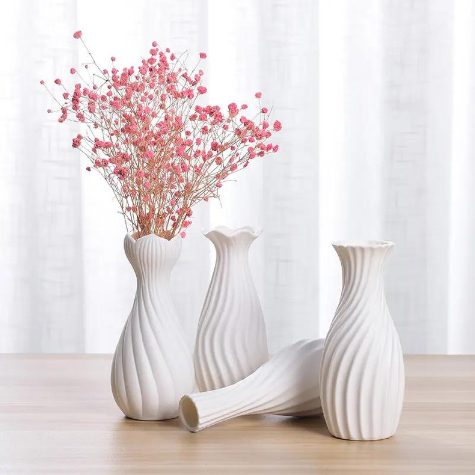 Vase Set Poesie, Milchglas, 6 Vasen