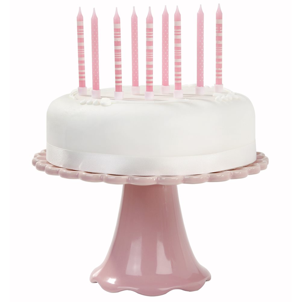 Geburtstagskerzen, rosa gepunktet &amp; gestreift