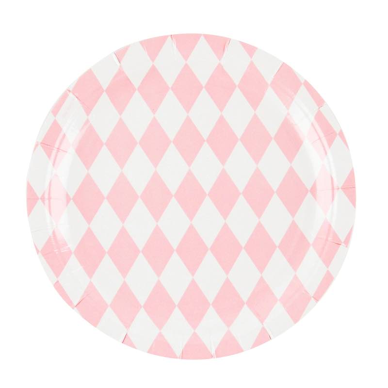 Teller rosa Rauten-Muster