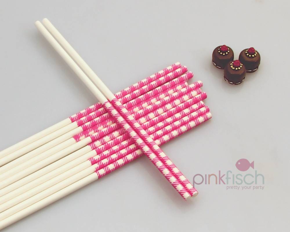 Lollipop Sticks, pink karo