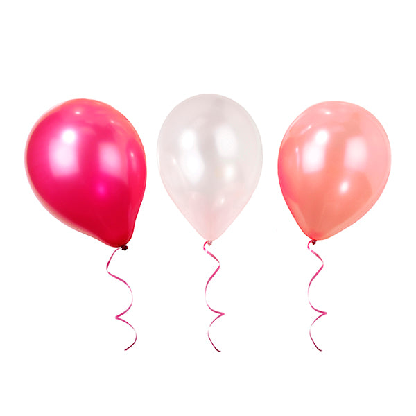 Ballon-Set, Rosa-Creme, Perleffekt, 12 Stk