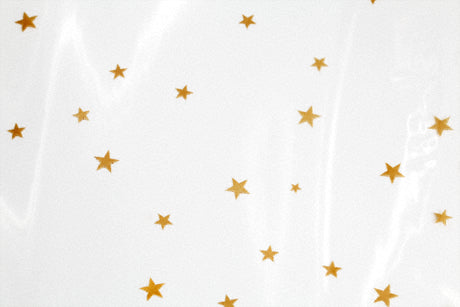 Folientüte Goldene Sterne, transparent, 105x190mm, 25 Stk.