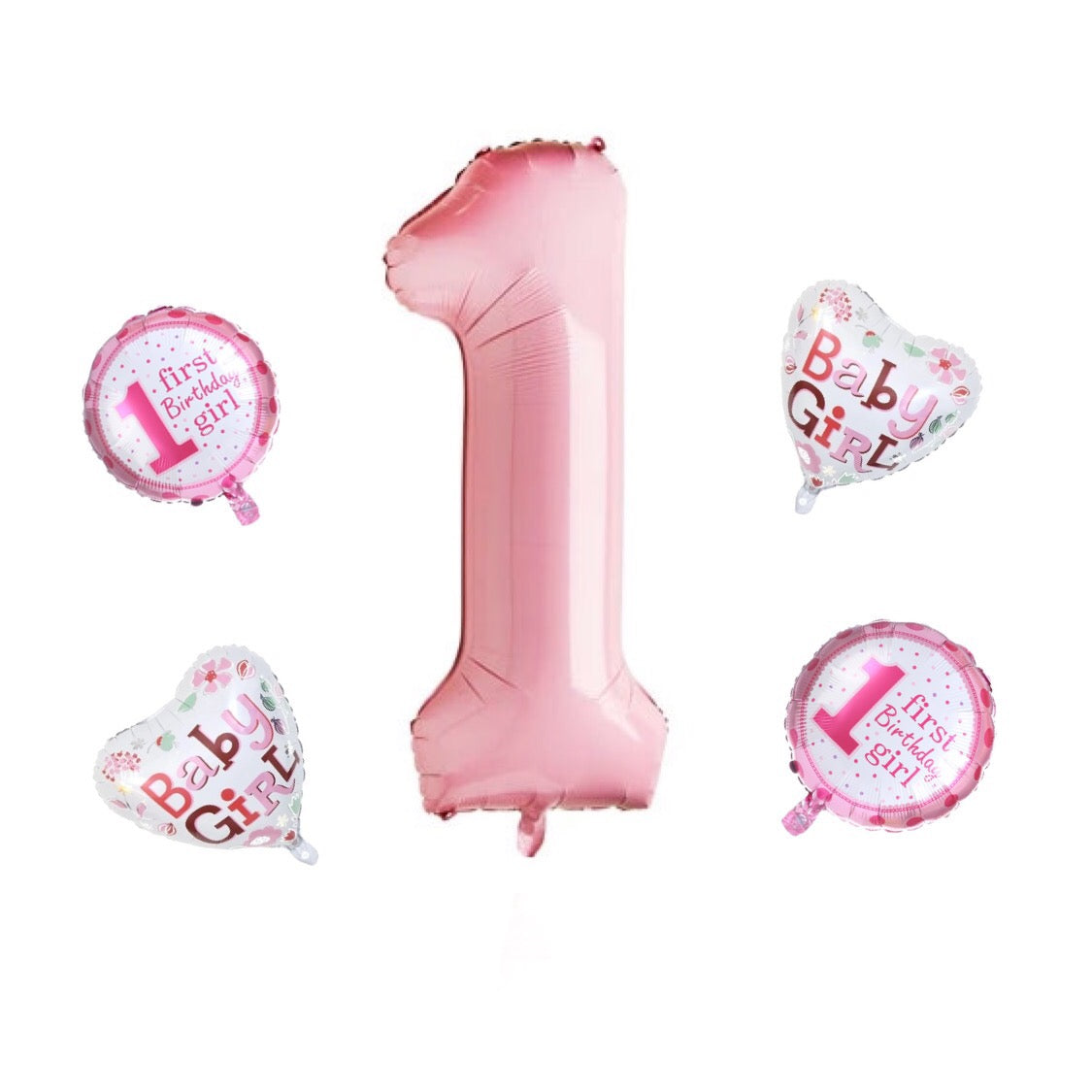 Folienballon-Set  "First Birthday Girl"