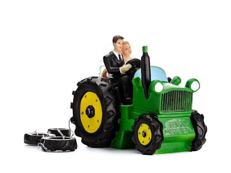 Tortenfiguren Brautpaar, Traktor