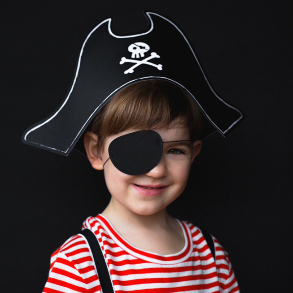 Piratenhut mit Augenband, 14 cm
