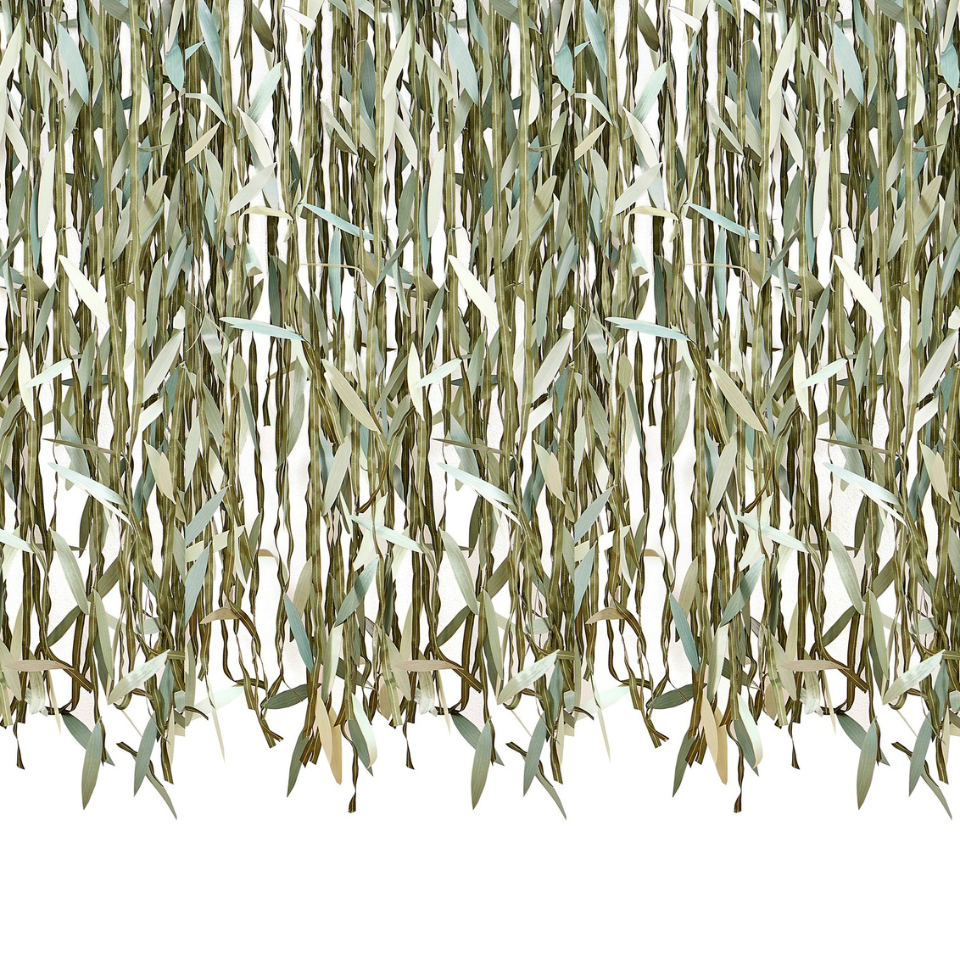 Vorhang - Backdrop, grüne Blätter 100 m