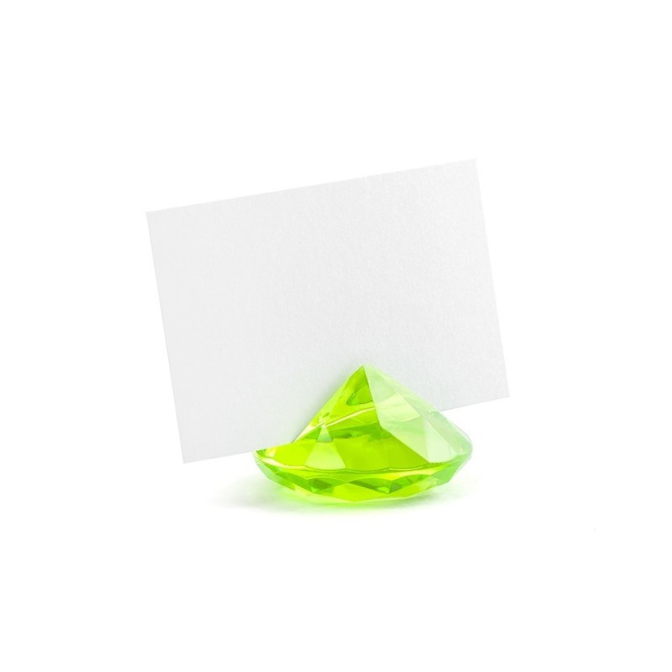 Tischkarten Halter Diamant  grün Acryl 10Stk.