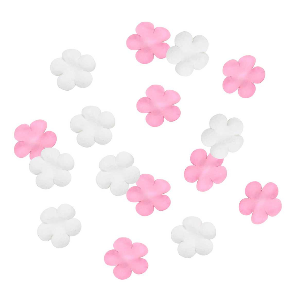Konfetti Blumen, weiss-rosa, 15g