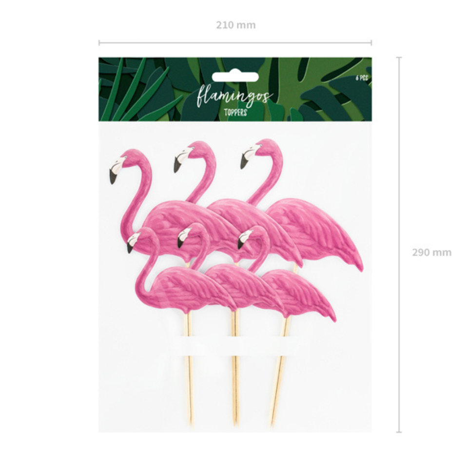 Cake Toppers Flamingos Aloha pink, Apero Sticks