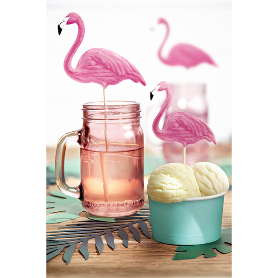 Cake Toppers Flamingos Aloha pink, Apero Sticks