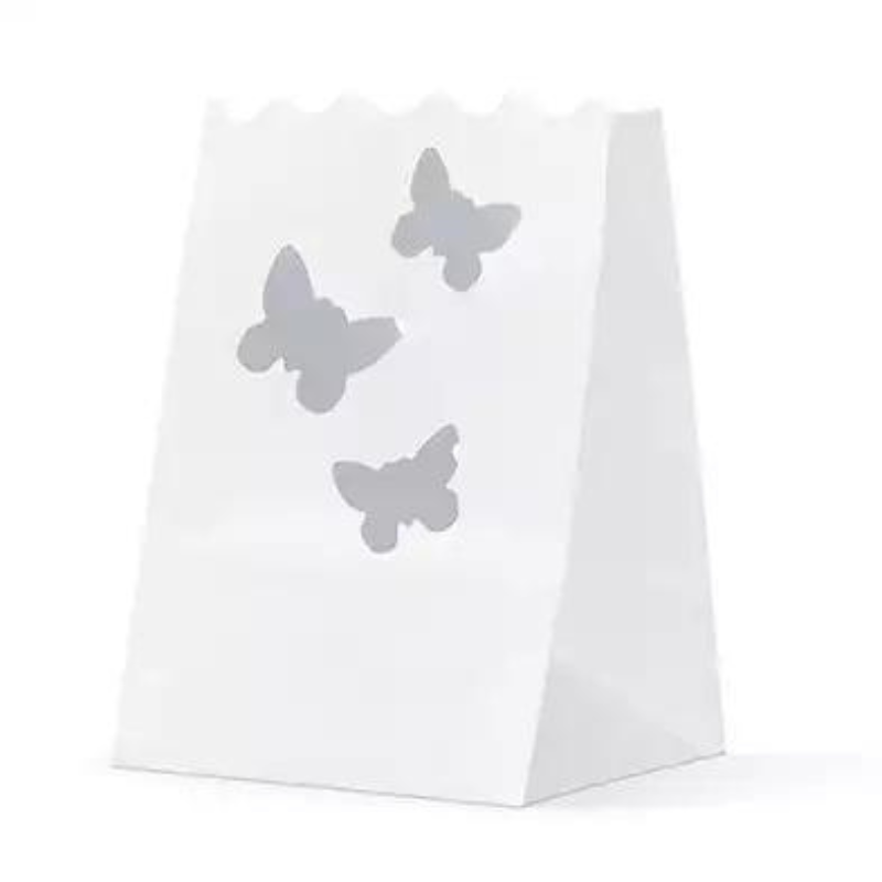 Papier Windlicht Beutel Candle Bag, Schmetterlinge, 10 Stk.