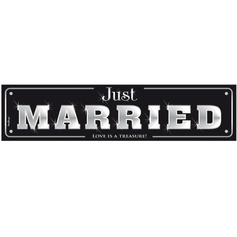 Deko Nummernschild Auto-Dekoration Just Married, Mr & Mrs, Wedding, Ma 