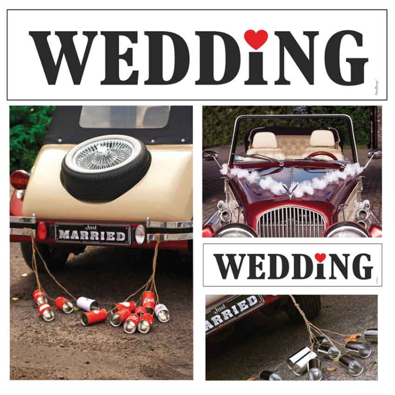 Deko Nummernschild Auto-Dekoration Just Married, Mr &amp; Mrs, Wedding, Marriage