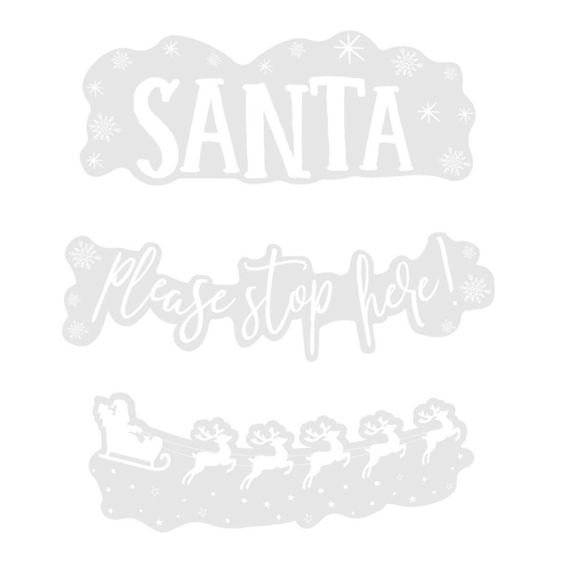 Fenstersticker  Weihnachten  „Santa Stop Here“
