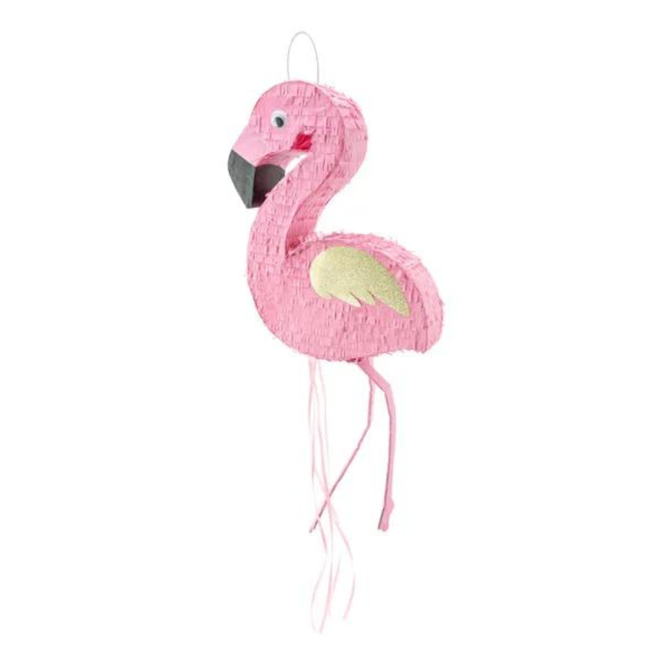 Pinata Flamingo rosa-gold Flamingo Partyspiele