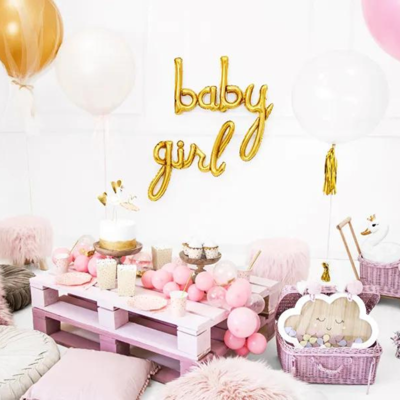 Folienballon Girl gold Baby Shower Party It`s a Girl