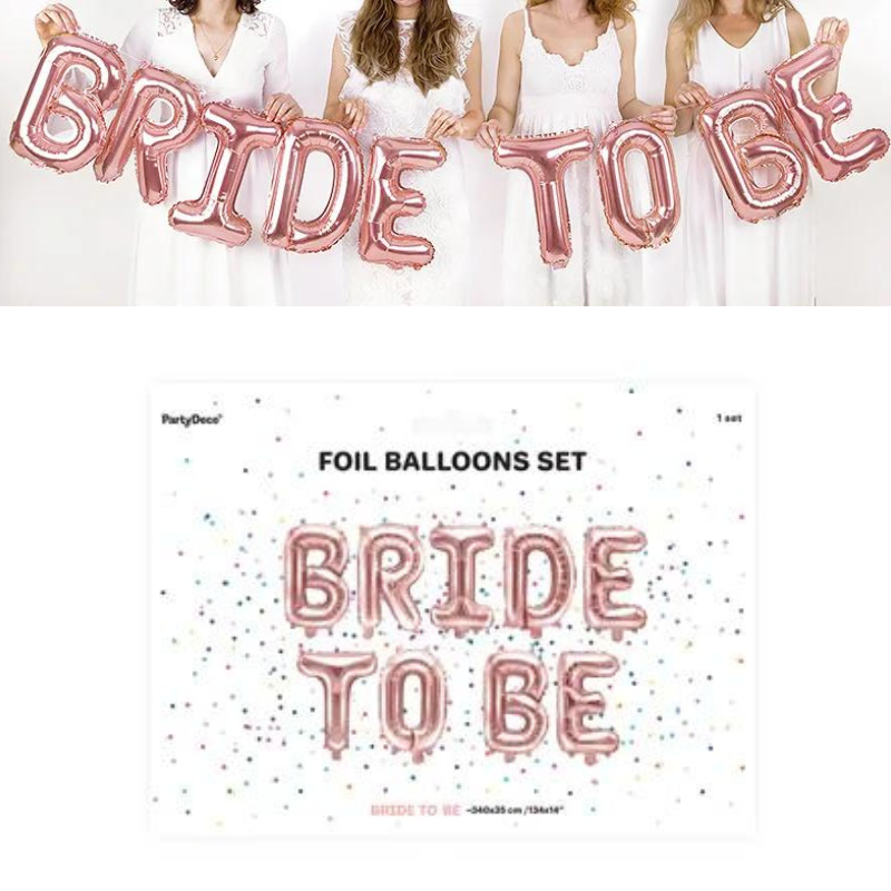 Folienballon Girlande Bride to Be, rosegold  Junggesellinnenabschiede 3,5m