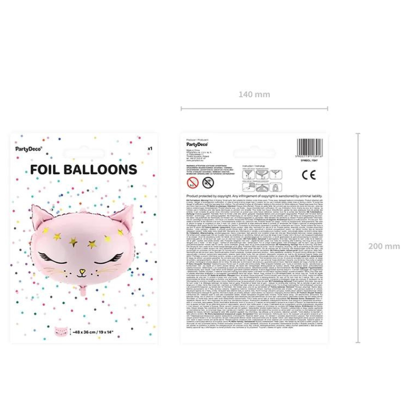 Folienballon Kätzchen, rosa 48x36cm