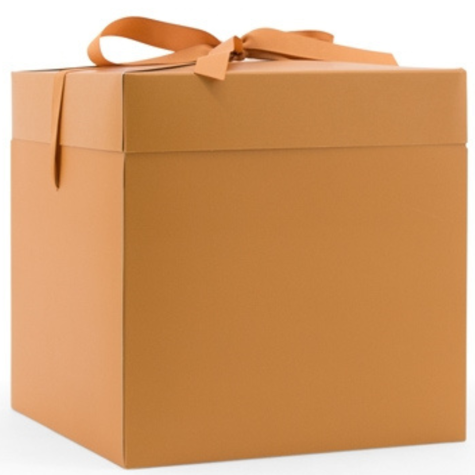 Geschenk-Box mit Schleife, Pop Up Gross, Karamel, 1 Stk