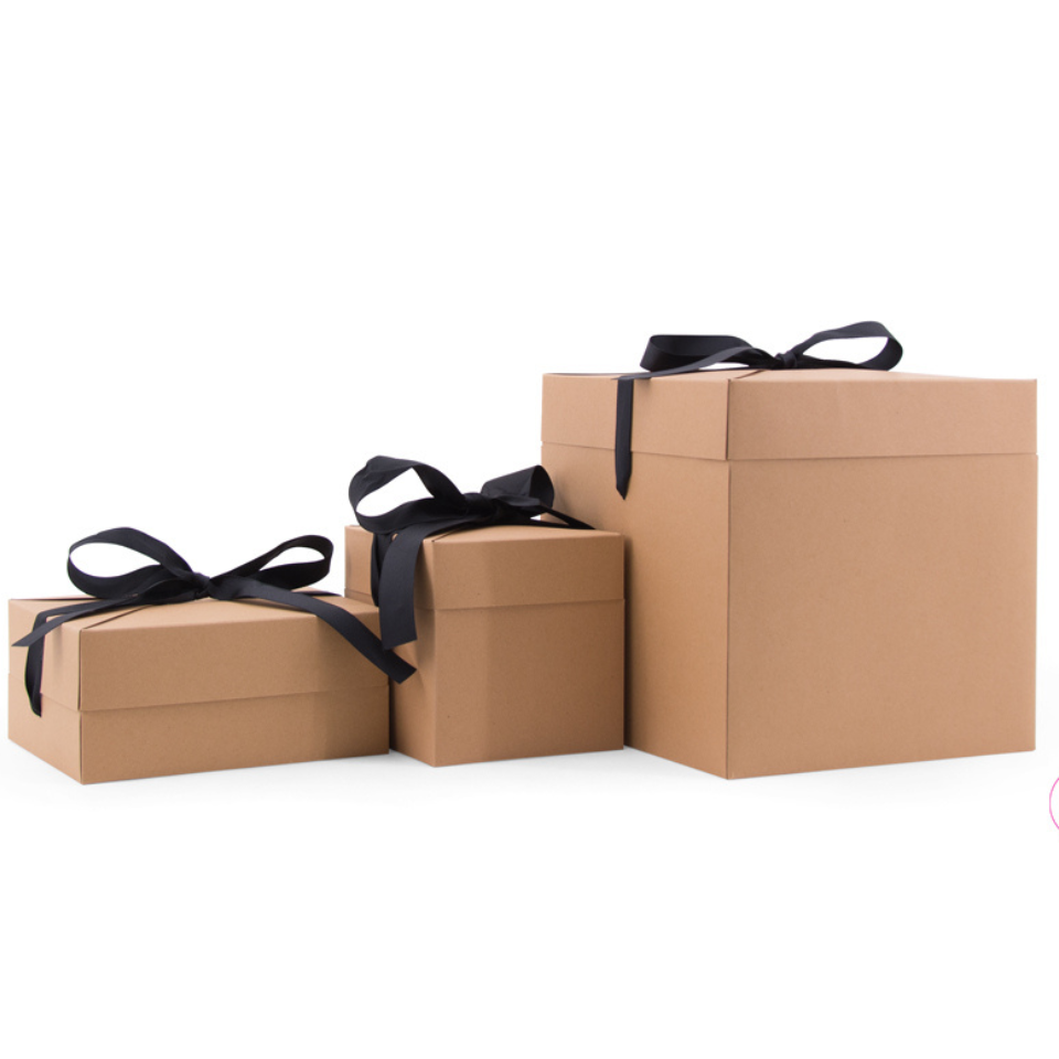 Geschenk-Box mit Schleife, Pop Up Klein, Natur-Kraft, 1 Stk