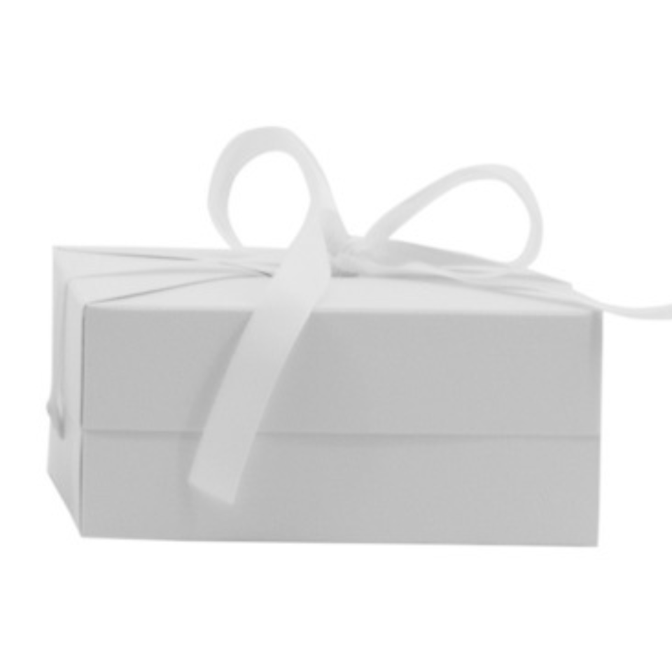 Geschenk-Box mit Schleife, Pop Up, weiss, 1 Stk.
