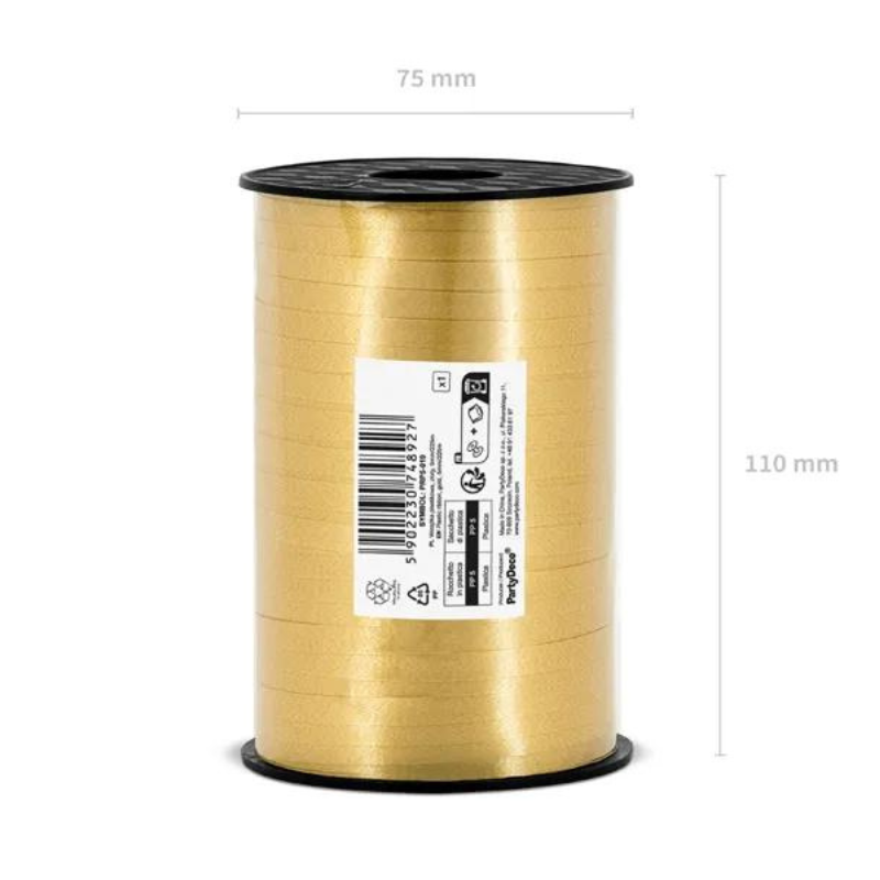 Geschenkband Kunststoffband, gold, 5mm/225m
