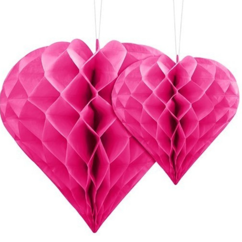 Papier Wabenball, Herzen pink 20cm  oder 30cm