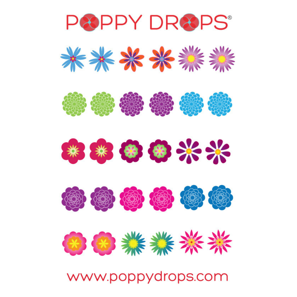 Poppy Drops, temporärer Ohrschmuck, vegan