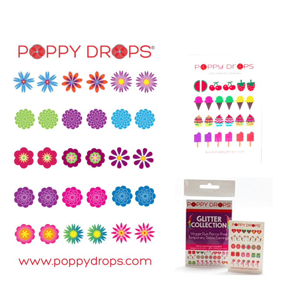Poppy Drops, temporärer Ohrschmuck, vegan