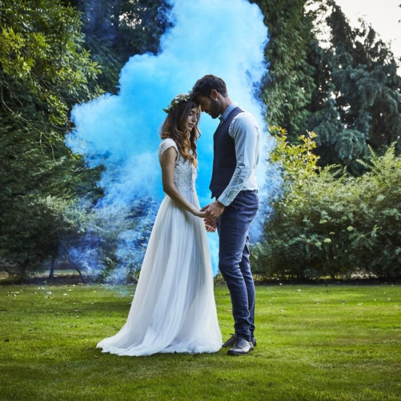 Rauchbombe Blau, Hochzeitsrauchbombe Rauchfackeln
