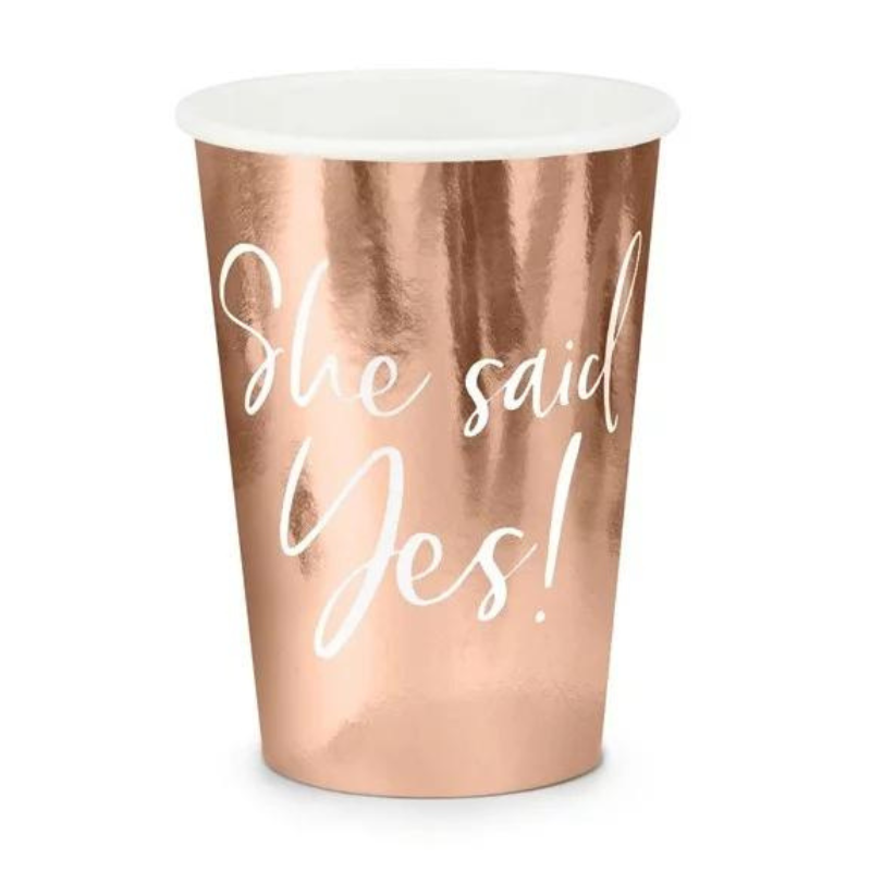 Becher  &quot;She said yes!&quot; Bride to be Party Einwegbecher