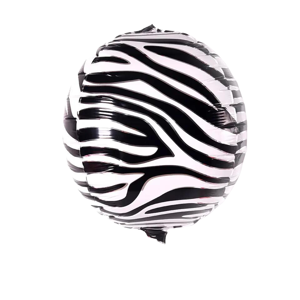 Ballon Set Safari-Print Folienballon rund 5 Stk.
