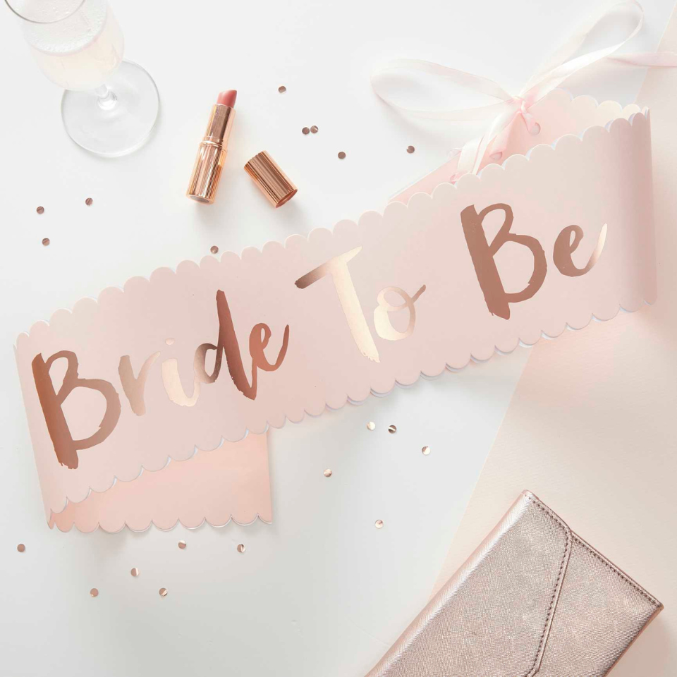 Schärpe Pink &amp; Roségold Bride To Be