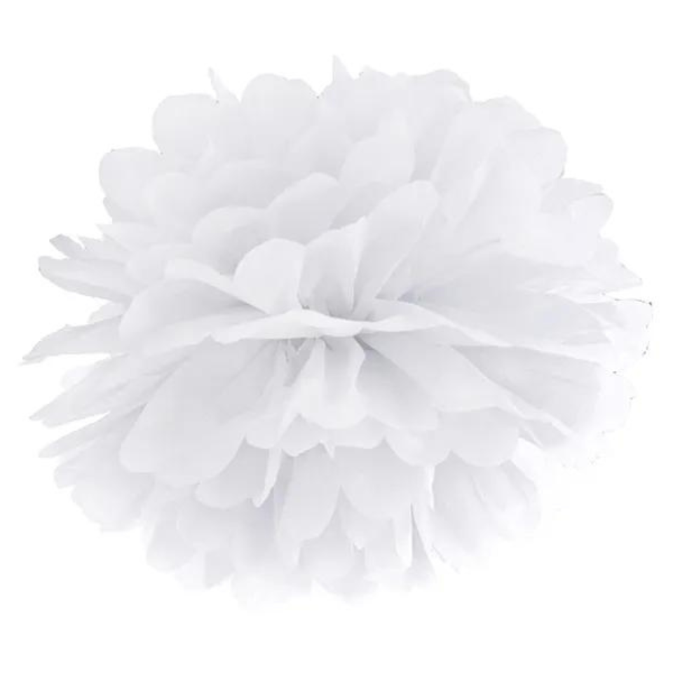 Papier Pompom, weiss, 35cm