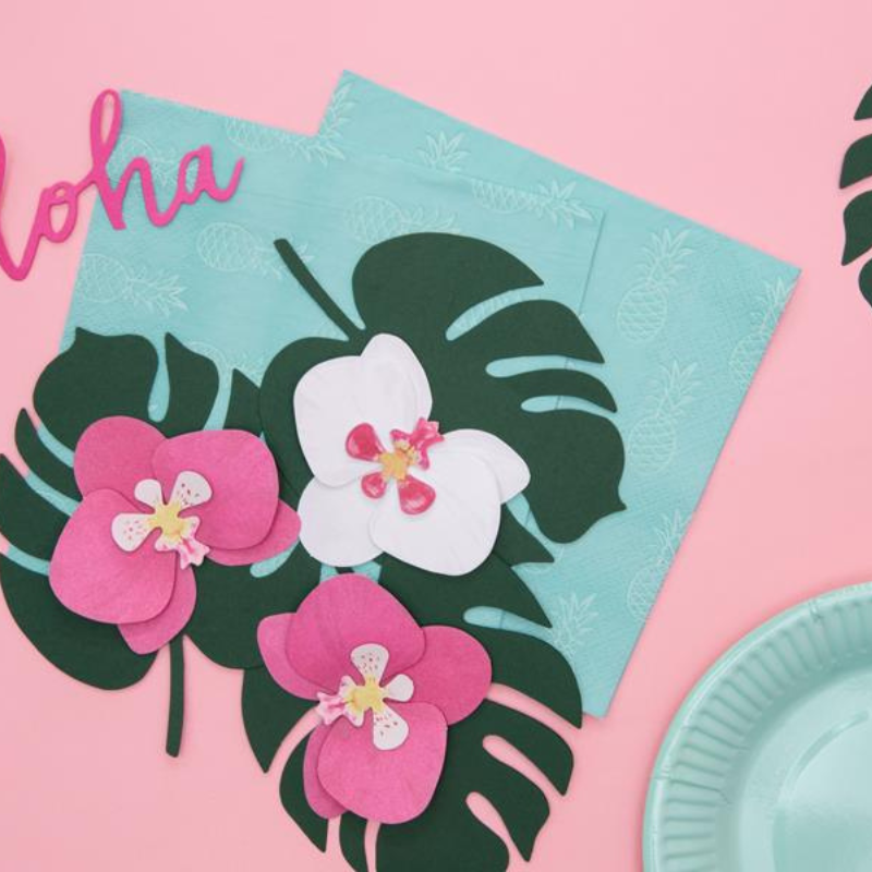 Streudeko Orchideen weiss und pink Tischdekoration Aloha