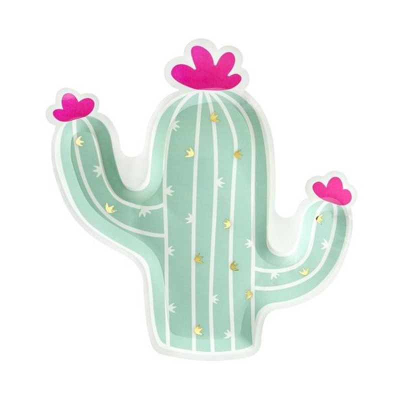 Teller Kaktus mint, Dessert Einwegteller