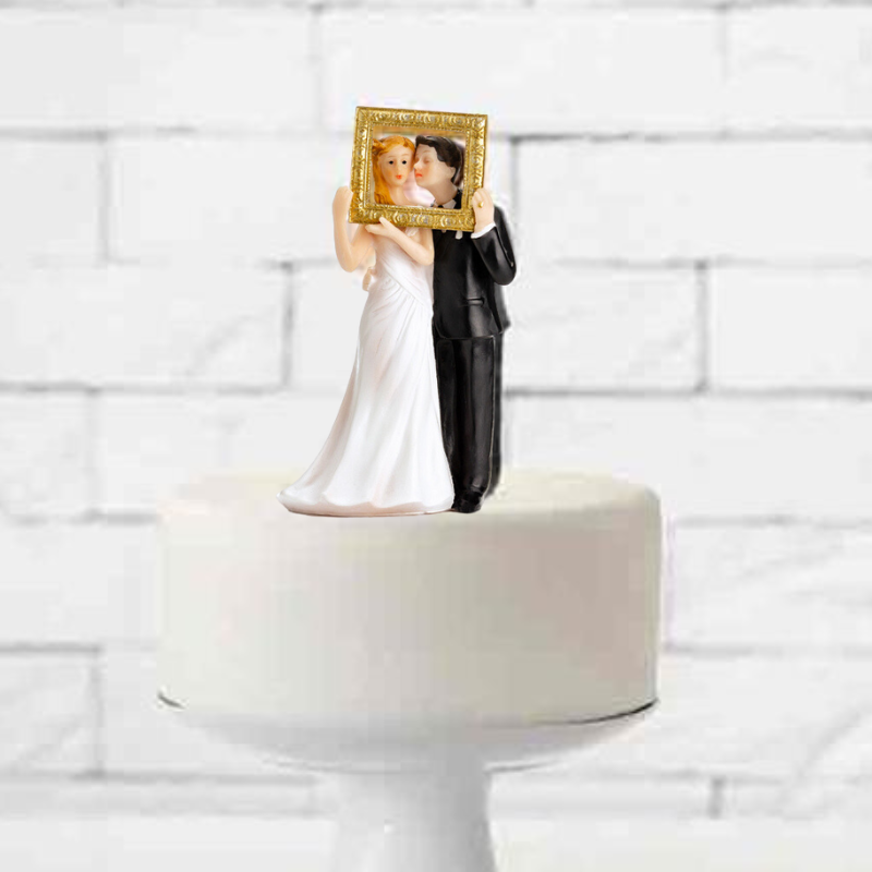 Tortenfigur Cake Topper Brautpaar mit Bilderrahmen #Instagram Photo