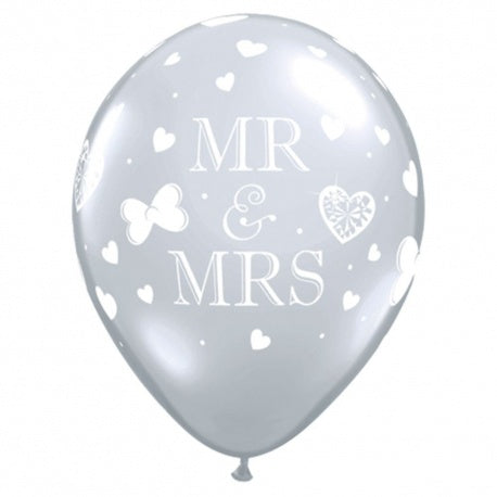 Ballon Mr &amp; Mrs, oder Herz 30cm 5 Stk.