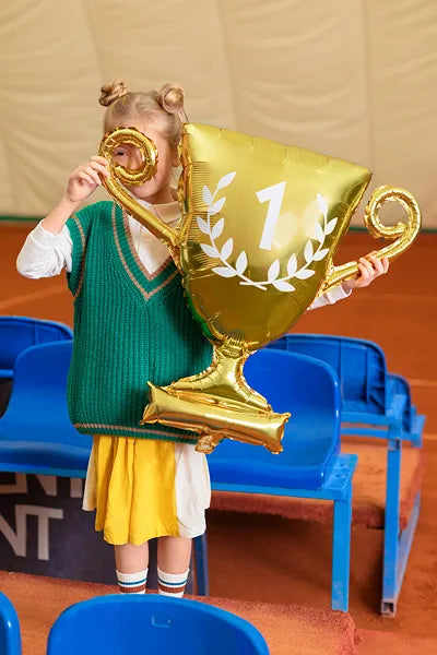 Folienballon goldener Pokal, 64 x 61 cm