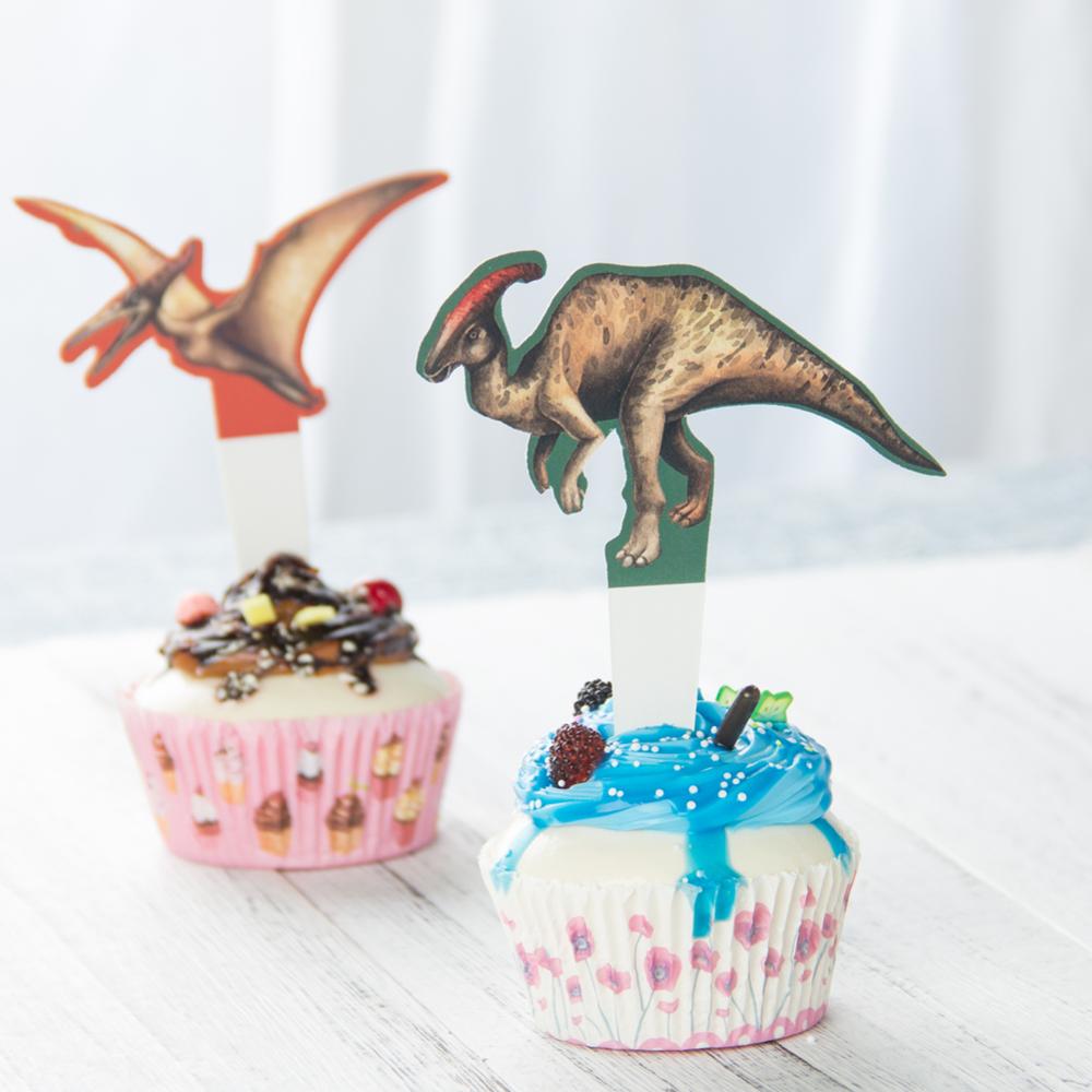 Cup Cake Toppers Dinosaurier, 12 Stk