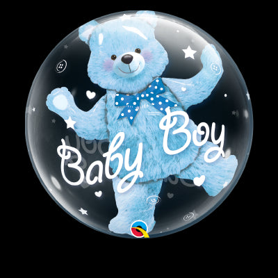 Double Bubble Ballon blauer Teddy Bär, Baby Boy