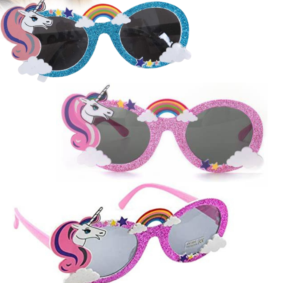 Sonnenbrille Einhorn, 1 Stk rosa, blau oder rosa