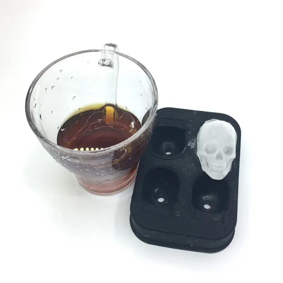 Silikon Eiswürfel Form für Whisky / Cocktails / Longdrinks - Totenkopf
