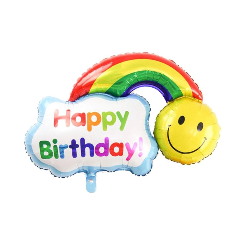 Folienballon Regenbogen Happy Birthday Smile