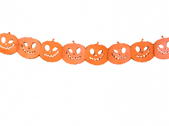 Halloween Kürbis Girlande, orange 3m