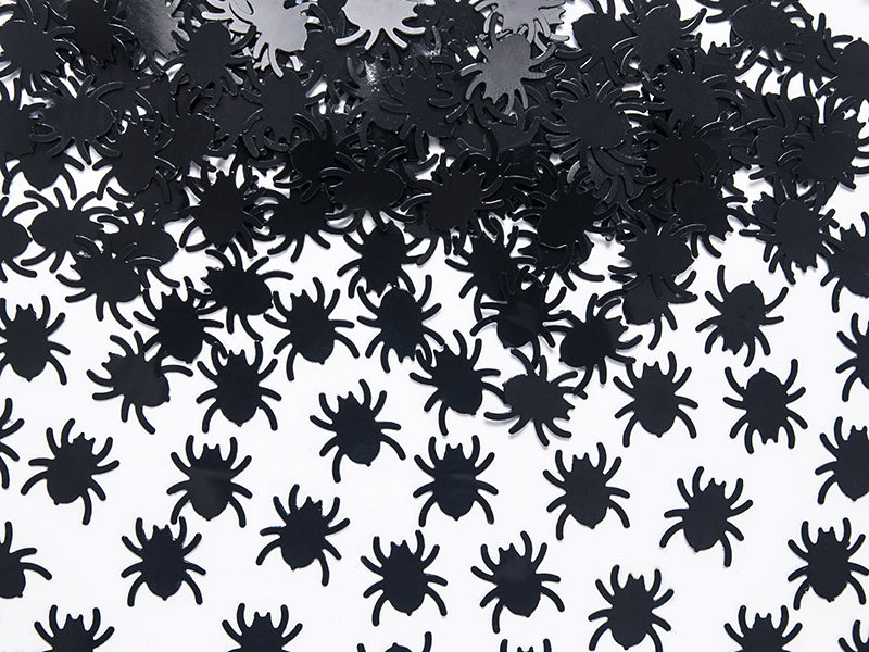 Halloween-Konfetti Spinnen, schwarz