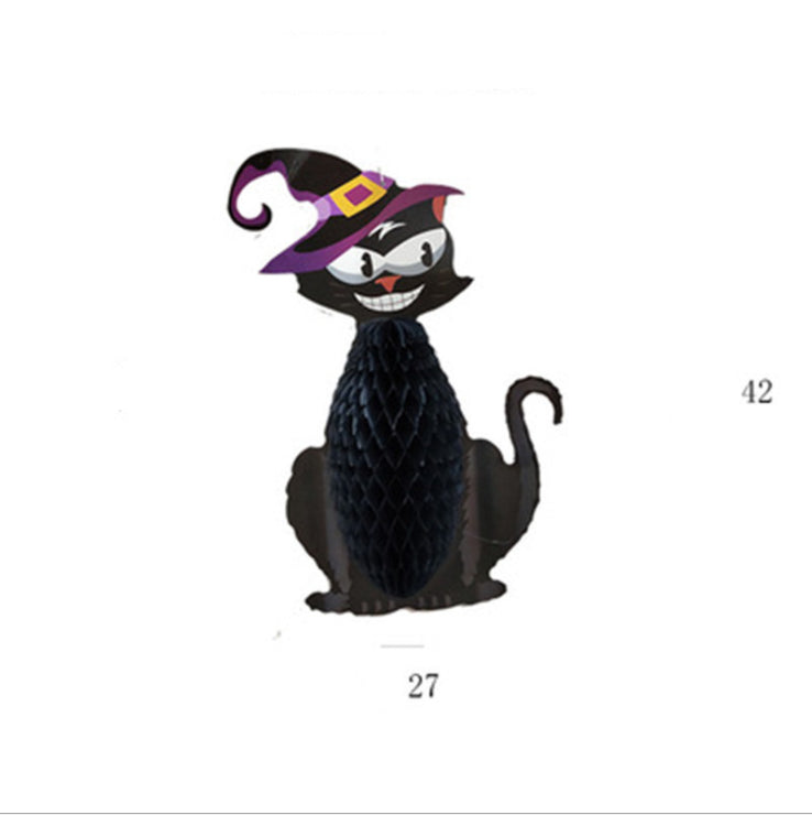 Hängedekoration Halloween, Black Cat-Wabenball