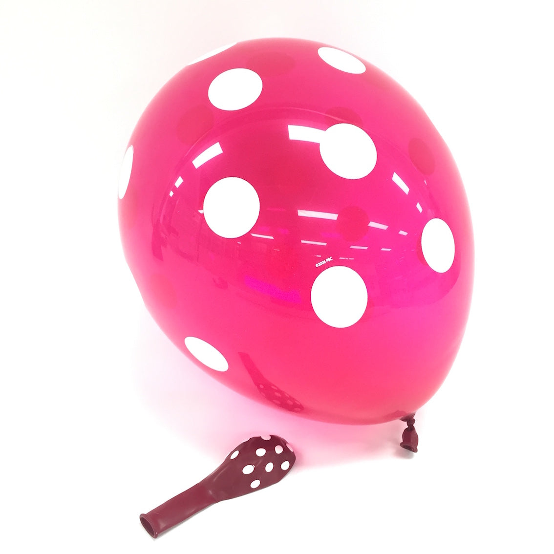 Ballon-set pink mit weissen Punkten, transparent