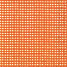 Servietten Vichy-Karo orange, 24 x 24 cm